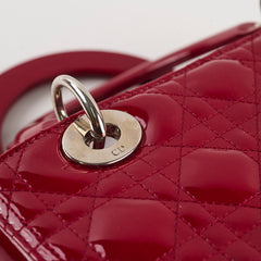 Dior Lady Dior Medium Patent Dark Red