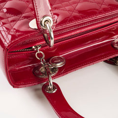 Dior Lady Dior Medium Patent Dark Red