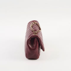 Chanel Mini Rectangular Chevron Calfskin Burgundy