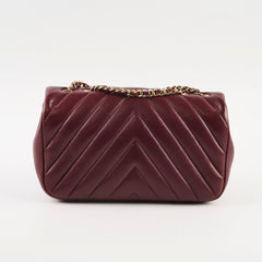Chanel Mini Rectangular Chevron Calfskin Burgundy