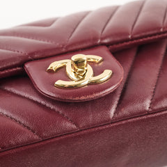 Chanel Mini Rectangular Chevron Calfskin Burgundy