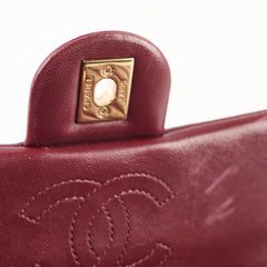 Chanel Mini Rectangular Chevron Calfskin Burgundy