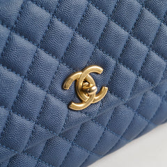 Chanel Coco Handle Medium Caviar Blue