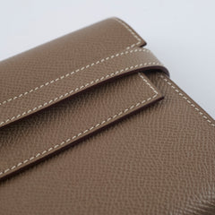 Hermes Kelly Classic Long Wallet Etoupe GHW C stamp