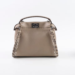 Fendi Mini Peekaboo Whipstitch Taupe/Python