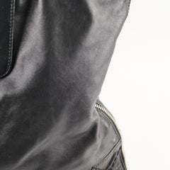 Chanel Diamond Stitched Expandable Leather Zip Tote Blacke