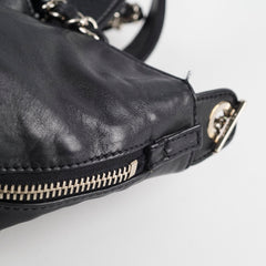 Chanel Diamond Stitched Expandable Leather Zip Tote Blacke