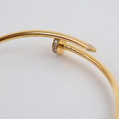Cartier Juste un Clou JUC Small Diamonds Size 17 Yellow Gold Bracelet
