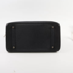 Hermes Birkin 35 Black Fjord Leather G in square (2003)