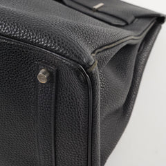 Hermes Birkin 35 Black Fjord Leather G in square (2003)