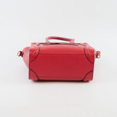 Celine Nano Luggage Tote Bag Red
