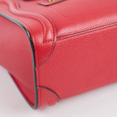 Celine Nano Luggage Tote Bag Red