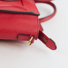 Celine Nano Luggage Tote Bag Red