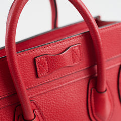 Celine Nano Luggage Tote Bag Red