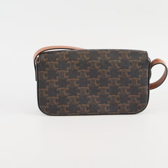 Celine Triomphe Brown Canvas Shoulder Bag
