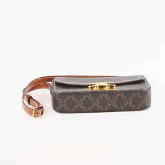 Celine Triomphe Brown Canvas Shoulder Bag