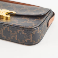 Celine Triomphe Brown Canvas Shoulder Bag