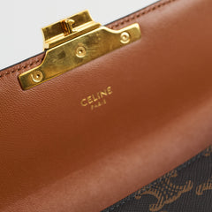Celine Triomphe Brown Canvas Shoulder Bag