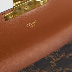 Celine Triomphe Brown Canvas Shoulder Bag
