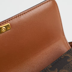 Celine Triomphe Brown Canvas Shoulder Bag