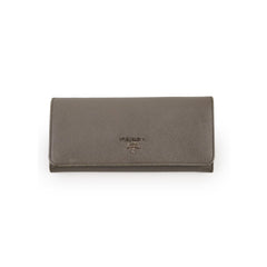 Prada Saffiano Lux Long Wallet Grey