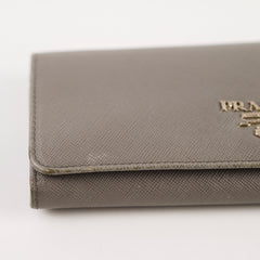 Prada Saffiano Lux Long Wallet Grey