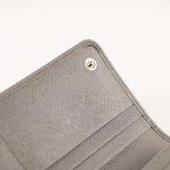 Prada Saffiano Lux Long Wallet Grey