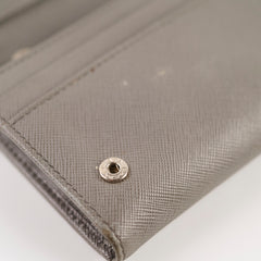 Prada Saffiano Lux Long Wallet Grey