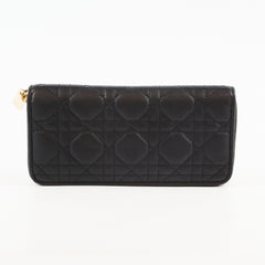 Christian Dior Long wallet black lambskin