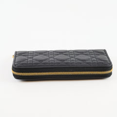 Christian Dior Long wallet black lambskin