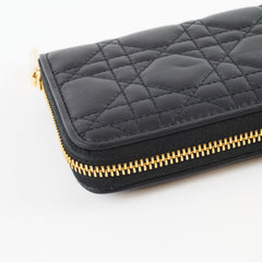 Christian Dior Long wallet black lambskin