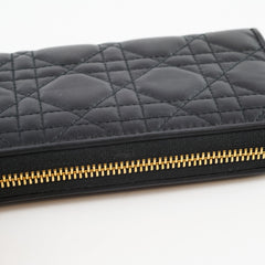 Christian Dior Long wallet black lambskin