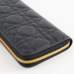 Christian Dior Long wallet black lambskin