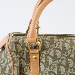 Christian Dior Vintage Trotter Boston Bag Green