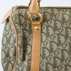 Christian Dior Vintage Trotter Boston Bag Green