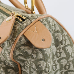 Christian Dior Vintage Trotter Boston Bag Green