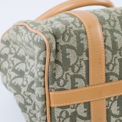 Christian Dior Vintage Trotter Boston Bag Green