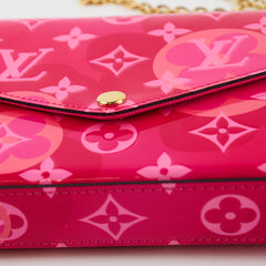 Louis Vuitton Pochette Felicie Valentine Edition Vernis Fuchsia Pink