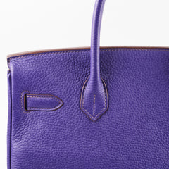 Hermes Birkin 30 Iris Clemence GHW A stamp (2017)