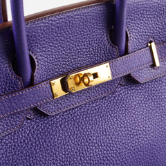 Hermes Birkin 30 Iris Clemence GHW A stamp (2017)