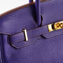 Hermes Birkin 30 Iris Clemence GHW A stamp (2017)