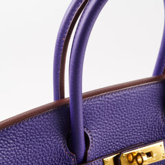 Hermes Birkin 30 Iris Clemence GHW A stamp (2017)