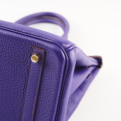 Hermes Birkin 30 Iris Clemence GHW A stamp (2017)