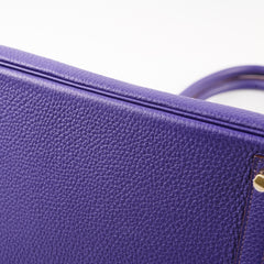 Hermes Birkin 30 Iris Clemence GHW A stamp (2017)