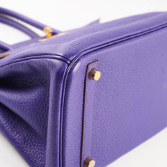 Hermes Birkin 30 Iris Clemence GHW A stamp (2017)