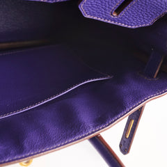 Hermes Birkin 30 Iris Clemence GHW A stamp (2017)