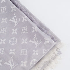 Louis Vuitton Monogram Denim Shawl Scarf Grey