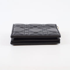 Christian Dior Mini Lady Dior Gardenia Wallet Lambskin Black