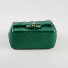 Chanel Mini Square Caviar 18S Iridescent Green