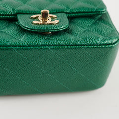 Chanel Mini Square Caviar 18S Iridescent Green